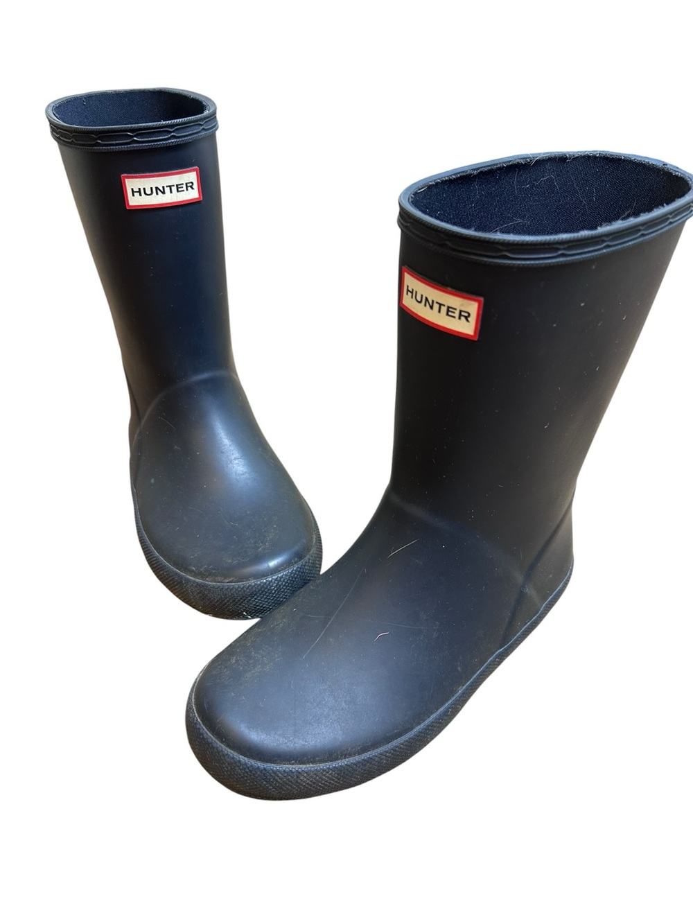 Hunter kids black rubber tall rail boots size 13 rain waterproof